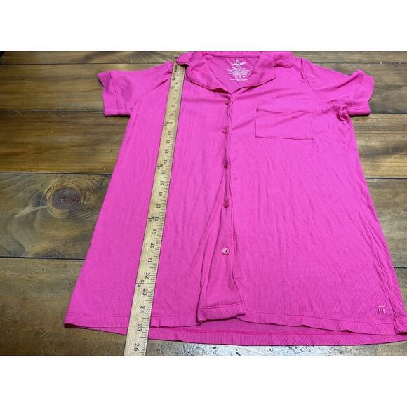 Tommy John Fuchsia Lightweight Rib-Knit Pajama Top Medium - Picture 7 of 10